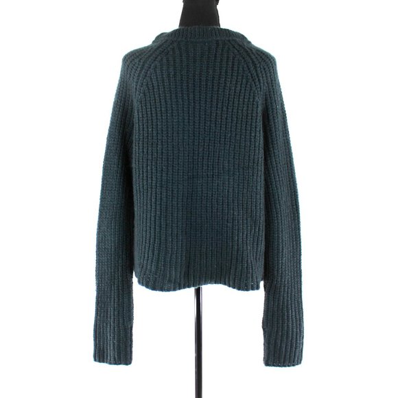 Wooden Ships Christy Zip Crew Mohair Wool Blend Knit Navy Sweater M/L Pullover - Picture 5 of 7